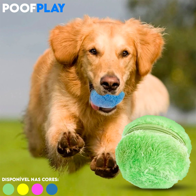 PoofPlay Ball - Bolinha de Pelúcia Automática para Animais de Estimação